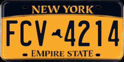 NY license plate FCV4214