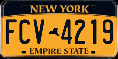 NY license plate FCV4219