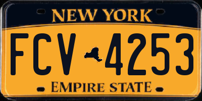 NY license plate FCV4253
