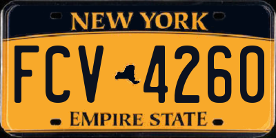 NY license plate FCV4260