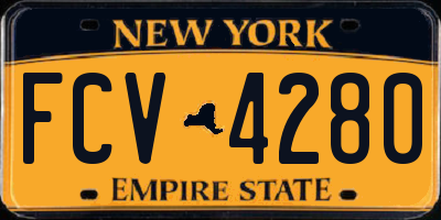 NY license plate FCV4280