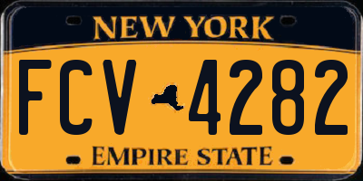 NY license plate FCV4282