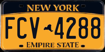 NY license plate FCV4288