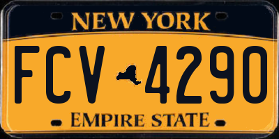 NY license plate FCV4290