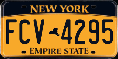 NY license plate FCV4295
