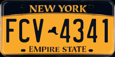 NY license plate FCV4341