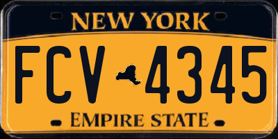 NY license plate FCV4345