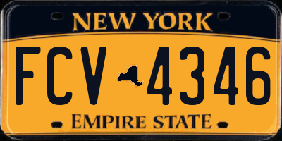 NY license plate FCV4346