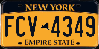 NY license plate FCV4349