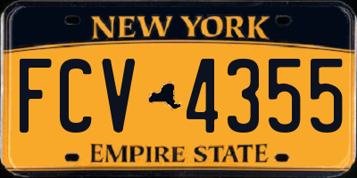 NY license plate FCV4355