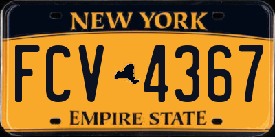 NY license plate FCV4367