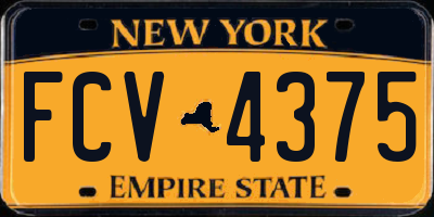NY license plate FCV4375