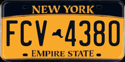 NY license plate FCV4380