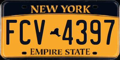 NY license plate FCV4397
