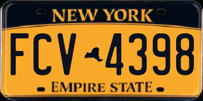 NY license plate FCV4398