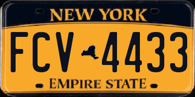 NY license plate FCV4433
