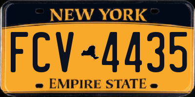 NY license plate FCV4435