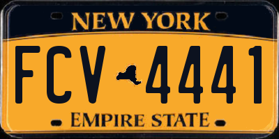 NY license plate FCV4441