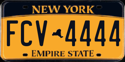NY license plate FCV4444
