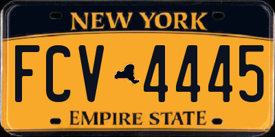 NY license plate FCV4445