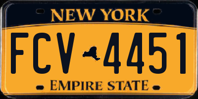 NY license plate FCV4451