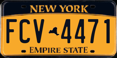 NY license plate FCV4471