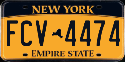 NY license plate FCV4474