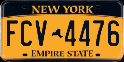 NY license plate FCV4476