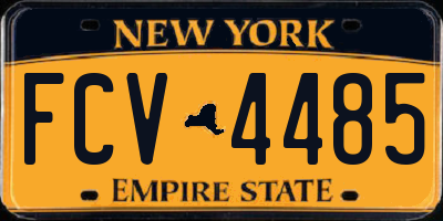NY license plate FCV4485