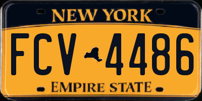 NY license plate FCV4486