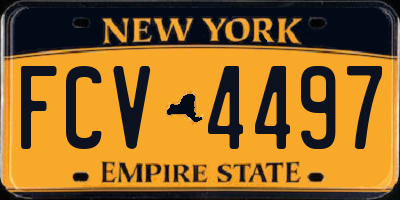 NY license plate FCV4497