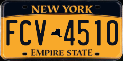 NY license plate FCV4510