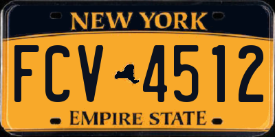NY license plate FCV4512