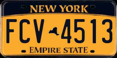 NY license plate FCV4513