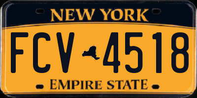 NY license plate FCV4518