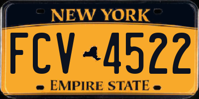 NY license plate FCV4522