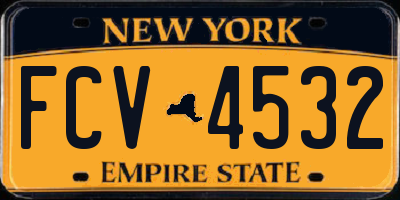 NY license plate FCV4532