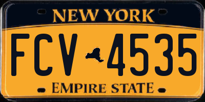 NY license plate FCV4535
