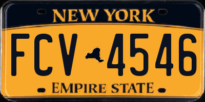 NY license plate FCV4546