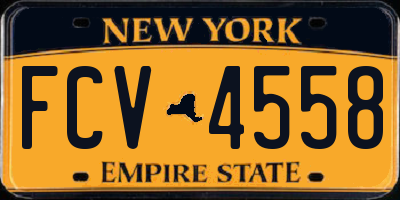 NY license plate FCV4558
