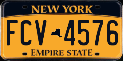 NY license plate FCV4576