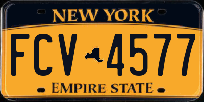 NY license plate FCV4577