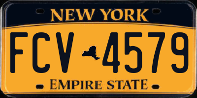 NY license plate FCV4579