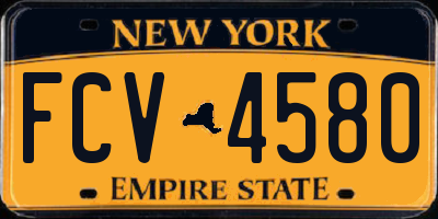 NY license plate FCV4580