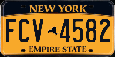 NY license plate FCV4582