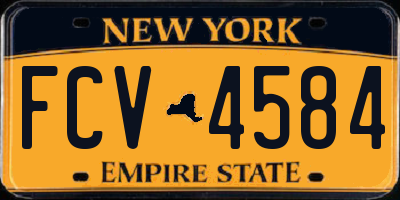 NY license plate FCV4584