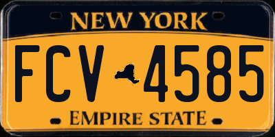 NY license plate FCV4585