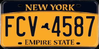 NY license plate FCV4587