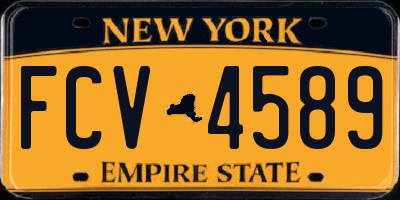 NY license plate FCV4589