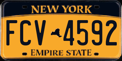 NY license plate FCV4592